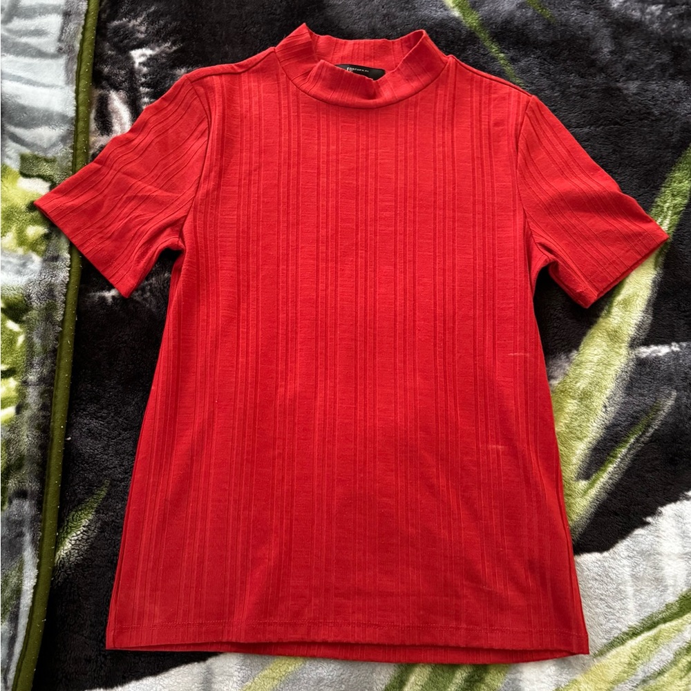 Forever 21 Womens Orange Turtleneck Short Sleeve